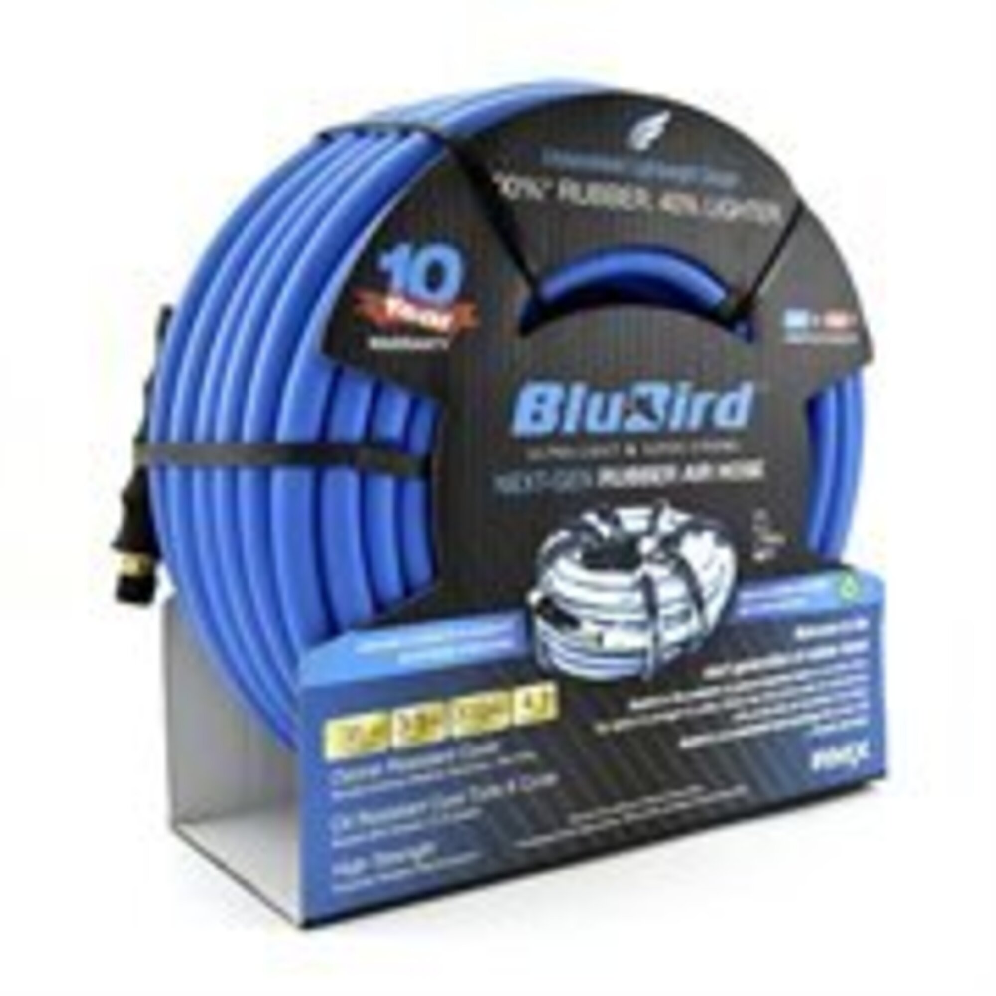 BluBird Heavy-Duty Rubber Air Hose — 3/8in. x 35ft., 300 PSI, Flexible, Abrasion-Resistant, Model# BLBBB3835